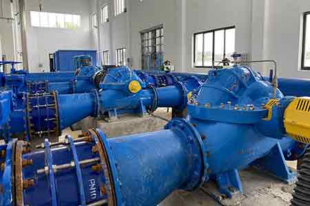 KPS系列单级双吸leyucom乐鱼官网在上饶自来水空港新城10万吨水厂使用现场